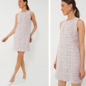 Tuckernuck Sleeveless Pink Tweed Shift Dress